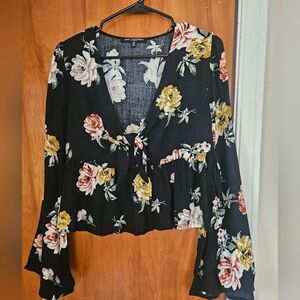 One Clothing Black Floral Blouse